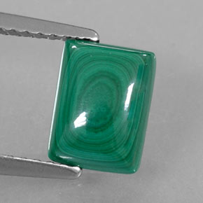 Malachite naturale verde da 2,05 ct, baguette, opaco