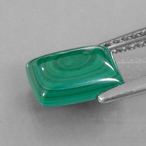 Malachite naturale verde da 2,05 ct, baguette, opaco