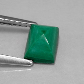 Malachite Verde multicolore naturale da 1.58 ct, Taglio a baguette, Opaco