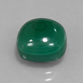 Malachite naturale verde da 6,72 ct, taglio a cuscino, opaco