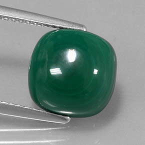 Malachite naturale verde da 6,72 ct, taglio a cuscino, opaco