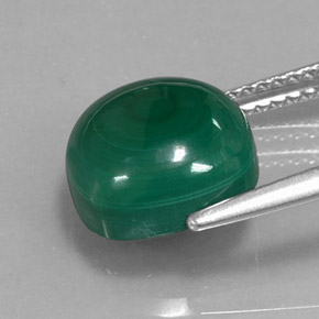 Malachite naturale verde da 6,72 ct, taglio a cuscino, opaco
