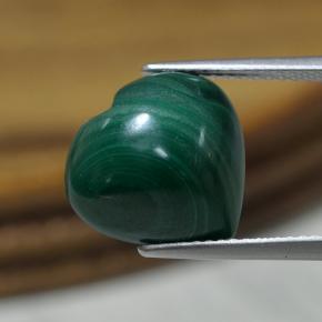 Malachite naturale verde da 9,07 ct, a forma di cuore, opaco
