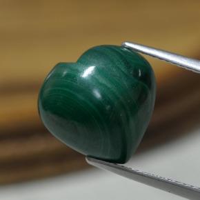 Malachite naturale verde da 9,07 ct, a forma di cuore, opaco