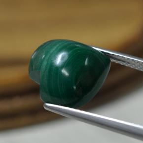 Malachite naturale verde da 9,07 ct, a forma di cuore, opaco