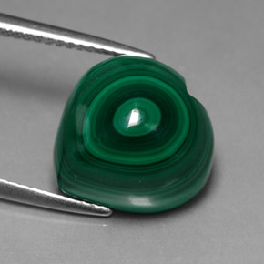 Malachite naturale verde da 12,10 ct, a forma di cuore, opaco