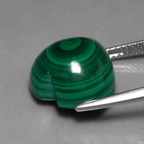 Malachite naturale verde da 12,10 ct, a forma di cuore, opaco