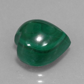 Malachite naturale verde da 10,48 ct, a forma di cuore, opaco