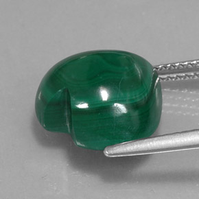 Malachite naturale verde da 10,48 ct, a forma di cuore, opaco