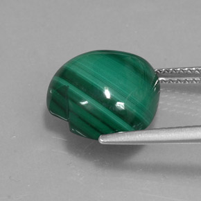 Malachite naturale verde da 10,71 ct, a forma di cuore, opaco