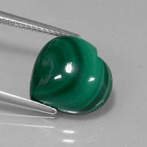 Malachite Verde multicolore naturale da 9.29 ct, A forma di cuore, Opaco