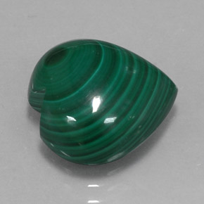 Malachite naturale verde da 9,08 ct, a forma di cuore, opaco