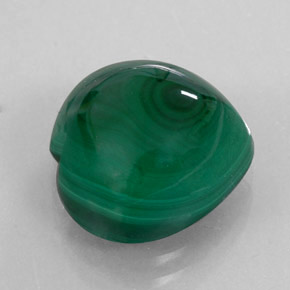 Malachite naturale verde da 12,75 ct, a forma di cuore, opaco