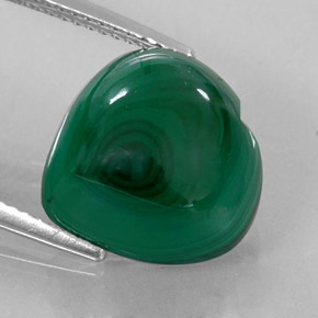Malachite naturale verde da 12,75 ct, a forma di cuore, opaco