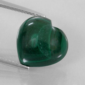 Malachite naturale verde da 10,57 ct, a forma di cuore, opaco