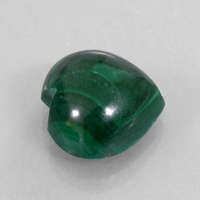 Malachite naturale verde da 10,57 ct, a forma di cuore, opaco