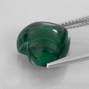 Malachite naturale verde da 10,57 ct, a forma di cuore, opaco