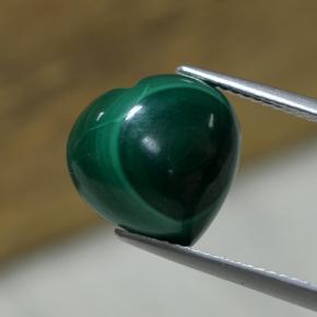 Malachite naturale verde da 8,34 ct, a forma di cuore, opaco