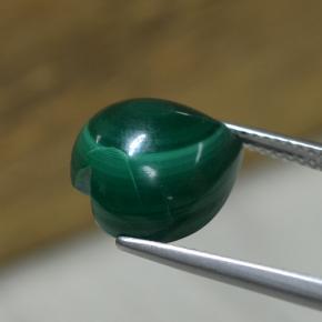 Malachite naturale verde da 8,34 ct, a forma di cuore, opaco