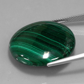 Malachite naturale verde da 38,87 ct, taglio rotondo, opaco