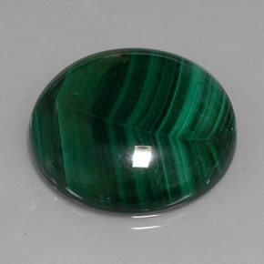 Malachite naturale verde da 39,62 ct, taglio rotondo, opaco
