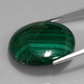Malachite naturale verde da 39,62 ct, taglio rotondo, opaco