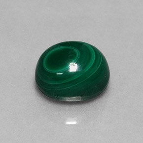 Malachite naturale verde da 1,51 ct, taglio ovale, opaco