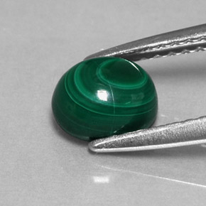 Malachite naturale verde da 1,51 ct, taglio ovale, opaco