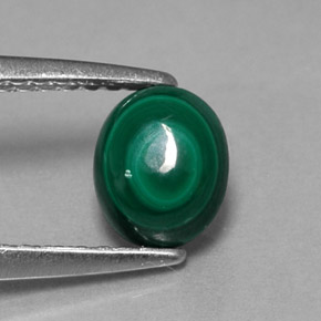 Malachite Verde multicolore naturale da 1.22 ct, Taglio ovale, Opaco