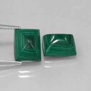 Malachite naturale verde da 9,41 ct, baguette, opaco
