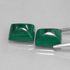 Malachite naturale verde da 9,41 ct, baguette, opaco