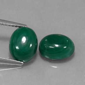 Gemme di Malachite Verde multicolore naturale da  ct, Taglio ovale, Opaco