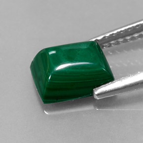 Malachite naturale verde da 2,47 ct, baguette, opaco