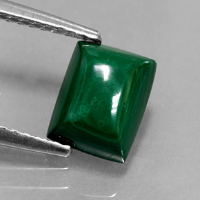 Malachite naturale verde da 2,47 ct, baguette, opaco