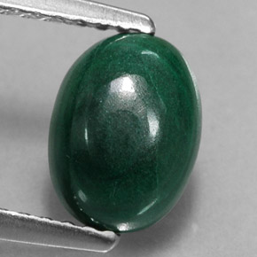 Malachite naturale verde da 2,02 ct, taglio ovale, opaco