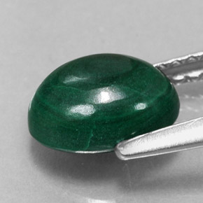 Malachite naturale verde da 2,02 ct, taglio ovale, opaco