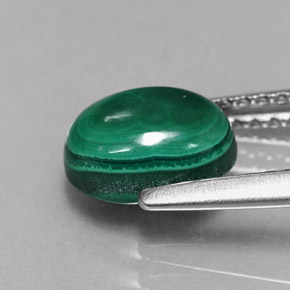 Malachite naturale verde da 2,09 ct, taglio ovale, opaco