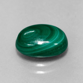 Malachite naturale verde da 3,12 ct, taglio ovale, opaco
