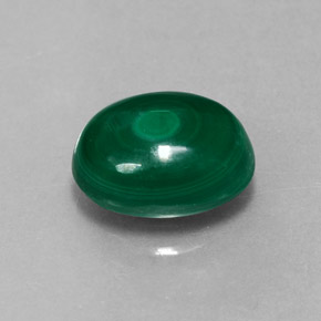 Malachite naturale verde da 3,21 ct, taglio ovale, opaco