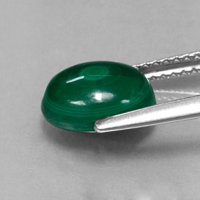 Malachite naturale verde da 3,21 ct, taglio ovale, opaco