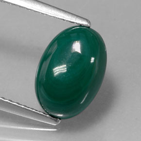 Malachite naturale verde da 3,77 ct, taglio ovale, opaco