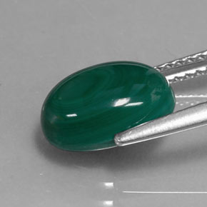 Malachite naturale verde da 3,77 ct, taglio ovale, opaco