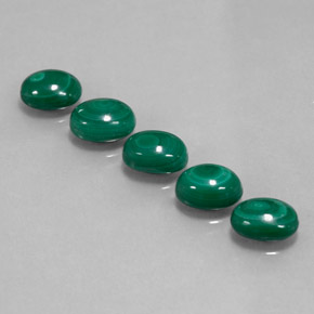 Gemme di Malachite Verde multicolore naturale da  ct, Taglio ovale, Opaco