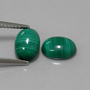 Gemme di Malachite Verde multicolore naturale da  ct, Taglio ovale, Opaco