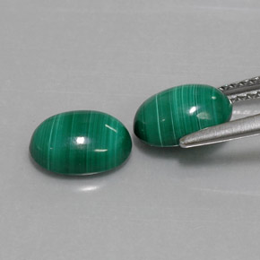 Gemme di Malachite Verde multicolore naturale da  ct, Taglio ovale, Opaco