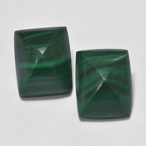 Malachite naturale verde da 9,39 ct, baguette, opaco