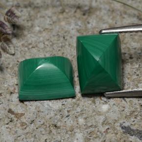 Malachite naturale verde da 7,67 ct, baguette, opaco