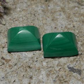 Malachite naturale verde da 7,67 ct, baguette, opaco