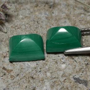 Malachite naturale verde da 7,67 ct, baguette, opaco
