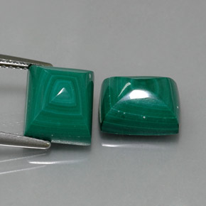 Malachite naturale verde da  ct, baguette, opaco